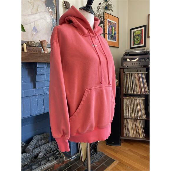 Nike Hoodie Womens S Pink Pullover Sweatshirt Swoosh Logo Kangaroo Pocket - Picture 4 of 13